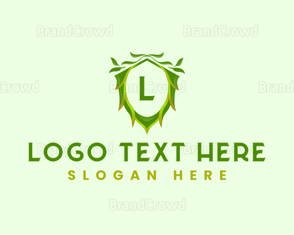 Leaf Shield Crest Logo