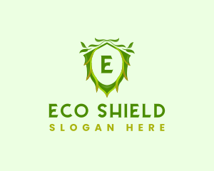 Leaf Shield Crest logo design