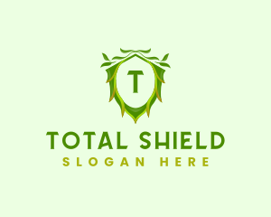 Leaf Shield Crest logo design