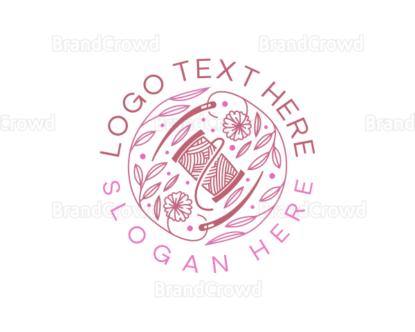 Thread Needle Floral Logo