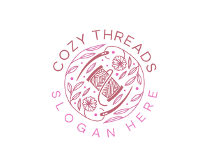 Thread Needle Floral logo design