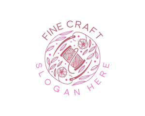 Thread Needle Floral logo design