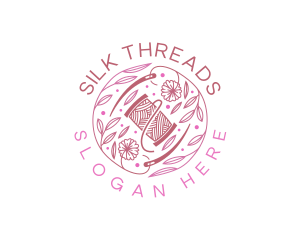 Thread Needle Floral logo design