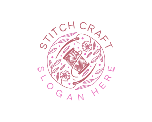 Thread Needle Floral logo design