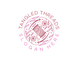 Thread Needle Floral logo design