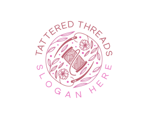 Thread Needle Floral logo design