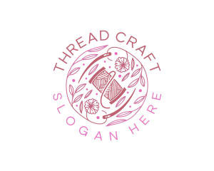 Thread Needle Floral logo design