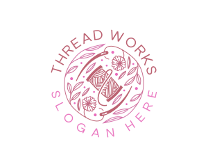 Thread Needle Floral logo design