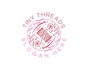 Thread Needle Floral logo design