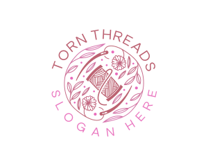 Thread Needle Floral logo design