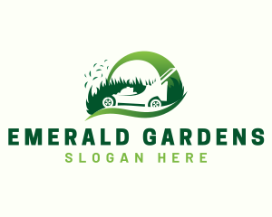 Lawn Mower Grass Cutter logo design