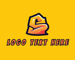 Cool - Orange Graffiti Letter S logo design