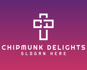 Minimalist Cross Ministry logo design