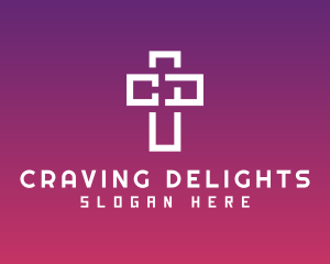 Minimalist Cross Ministry logo design