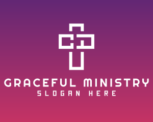 Ministry - Minimalist Cross Ministry logo design