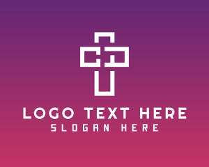 Letter CD - Minimalist Cross Ministry logo design