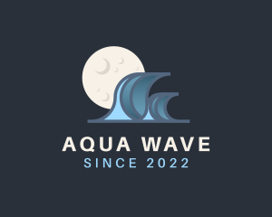 Tidal - Evening Moon Wave logo design