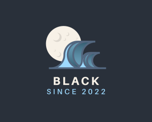 Surf - Evening Moon Wave logo design