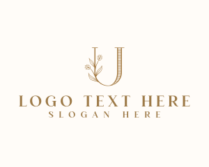 Perfume - Floral Calligraphy Letter U logo design