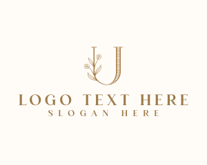Floral Calligraphy Letter U Logo