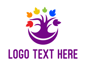 Pride - Colorful Purple Tree logo design