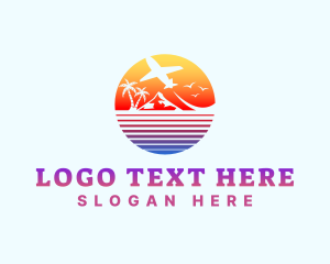 Coast - Summer Island Vacation Airplane logo design