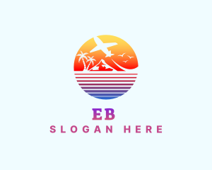 Summer Island Vacation Airplane Logo