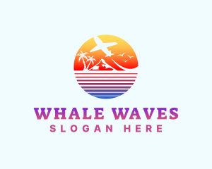 Summer Island Vacation Airplane logo design