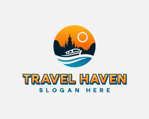 Tourist - Boat Tourist Vacation logo design