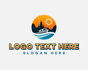 Resort - Boat Tourist Vacation logo design