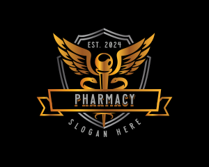 Caduceus Pharmacy Medicine logo design