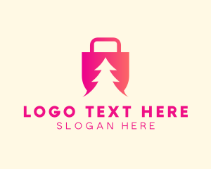 Negative Space - Pine Tree Bag logo design