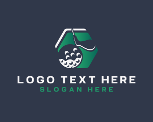 League - Golf Sport Hexagon logo design