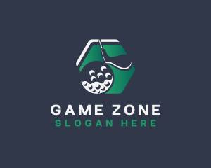 Golf Sport Hexagon logo design