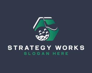 Golf Sport Hexagon logo design