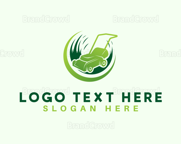 Mower Landscaping Grass Logo