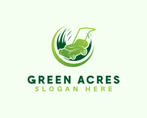 Mower Landscaping Grass logo design