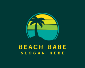 Summer Tropical Beach  logo design