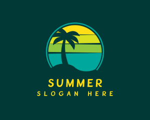 Summer Tropical Beach  logo design