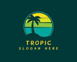 Summer Tropical Beach  logo design