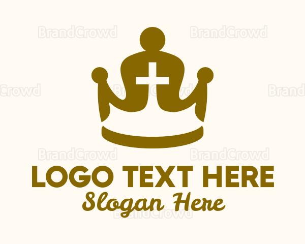 Gold Religious Crown Logo