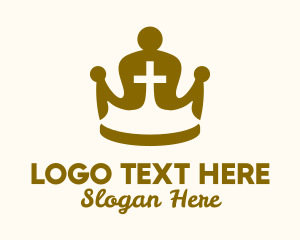 Faith - Gold Religious Crown logo design