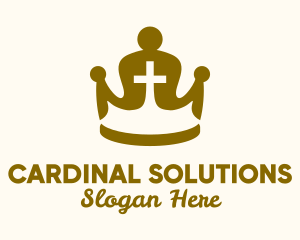 Cardinal - Gold Religious Crown logo design