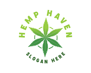 Hemp Marijuana Leaf logo design