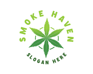 Hemp Marijuana Leaf logo design