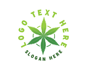 Herbal - Hemp Marijuana Leaf logo design