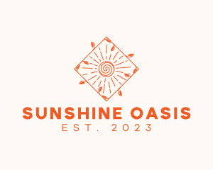 Diamond Sun Wreath logo design