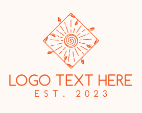 Airbnb - Orange Sun Emblem logo design