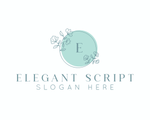 Floral Wedding Wreath logo design