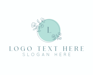 Floral Wedding Wreath Logo